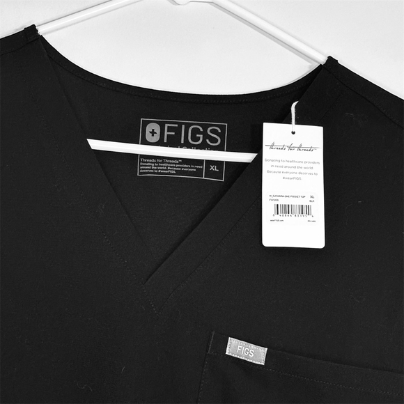 Women's FIGS Scrub Top XL Black - Picture 2 of 3